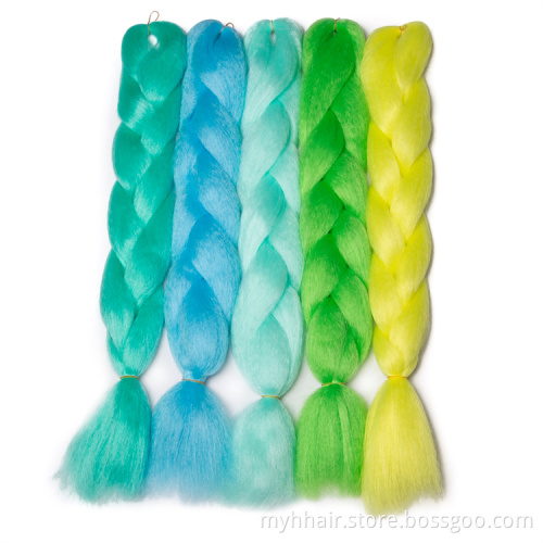 Colorful Hair Extensions Braiding braids pure colorful 24 inch 100 g/piece Synthetic hair Glowing Braids Luminous